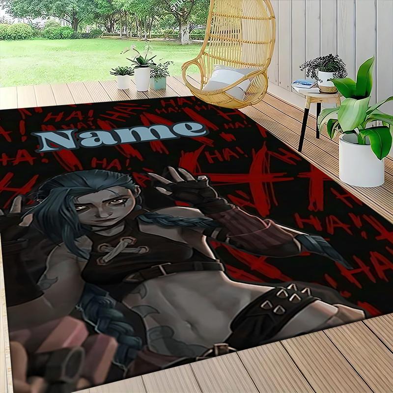 Custom Name Rainbow Fox Adventure Carpet Rug Customizable Soft Washable Anti-Slip Home Living Room Sofa Mats Personalized Rug. 0909161