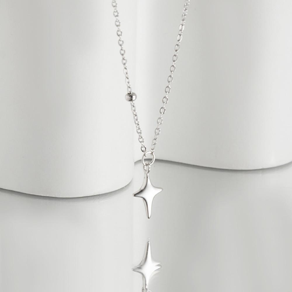 Elegant Minimalist Silver Alloy Star Charm Necklace For Women Ideal For Casual Outfits