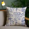 Blue Conch Fashion Pillow Case Plush Fabric Soft Pillowcase Double Sided Print Sofa Cushion Cover Throw