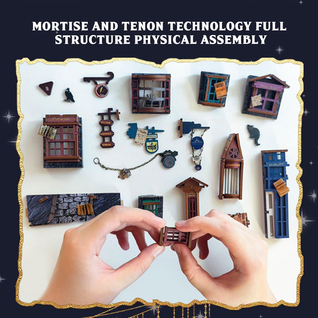 Wooden Handmades DIY Books Nooks Kit Sturdy Charming Assembled Miniatures Birthday Gift