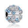 925 Silver, Green, Pink, Blue, Heart-Shaped Bead Pendant, Suitable for European Bracelet DIY Accessories - Fine Jewelry