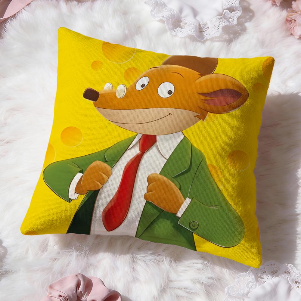 Geronimo Stilton Cushion Cover Premium Comfort Reversible Pillow Cove -Two in One Design for Any Room & Car Interior