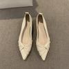 Summer Footwear Pointed Toe Pumps Shoes Women 2025 Comfortable and Elegant Office White Flats Flat On Sale Pumps Ladies