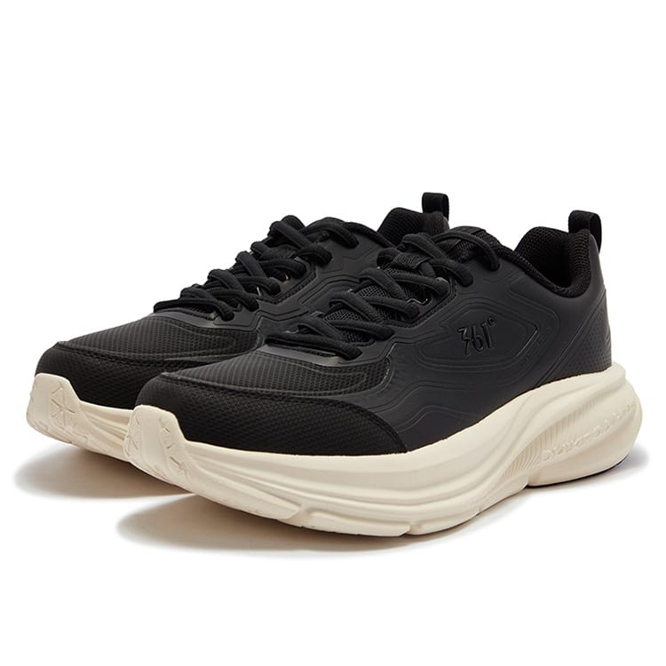 361 Cushioning, Wear Resistant Low top Casual Running Shoes Men's Black Beige 572442254-3