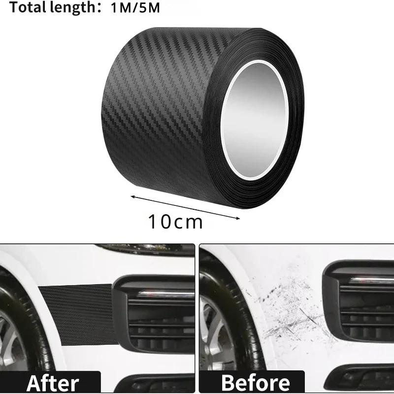 3D Carbon Fiber Car Sticker DIY Paste Protector Strip Car Door Sill Side Mirror Anti Scratch Tape Waterproof Protect Film