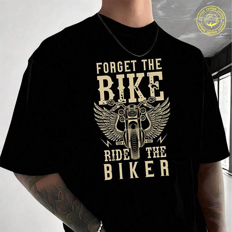 Men's Moto T-Shirt Forget The Bike Motorcycle Casual Street Suitable For Travel And Sports Tee