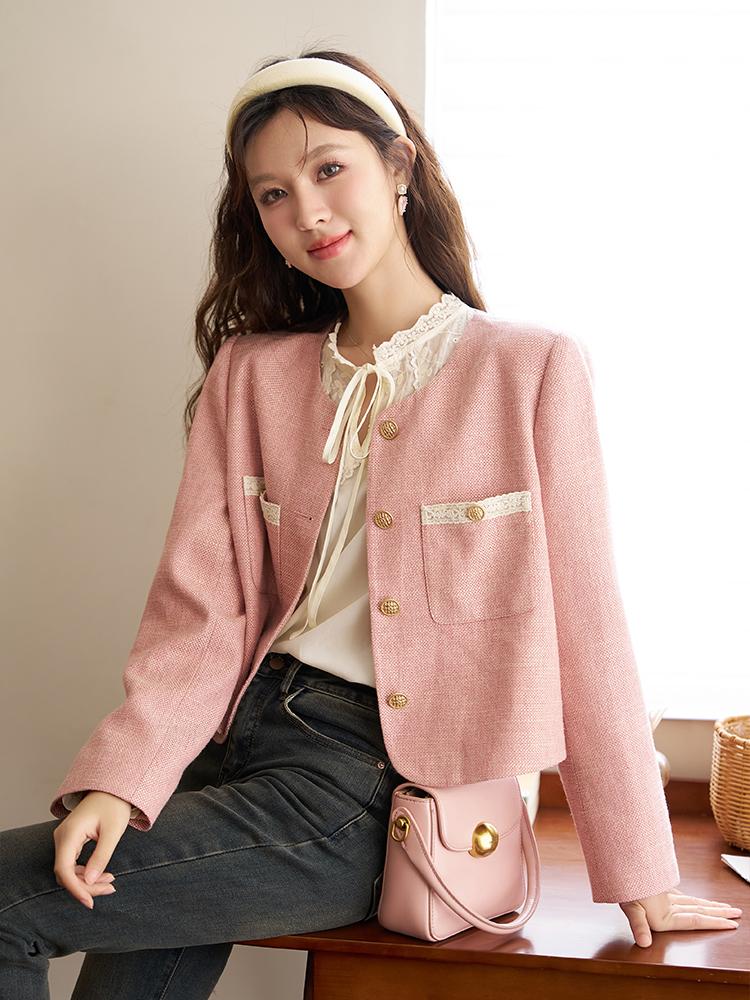 

Женское пальто Mishow, осень 2023, новинка во французском стиле, повседневная элегантная универсальная одежда, топы MXC42W0032 L розовый