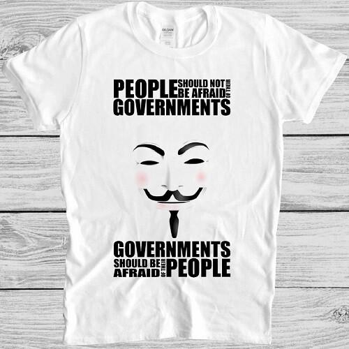 V For Vendetta T Shirt Anonymous Mask Government Vintage Cool Gift Tee M159 S