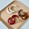 Elegant Retro Hong Kong C-shaped Earrings: Stylish, Simple Studs for a Slimmer Face Look