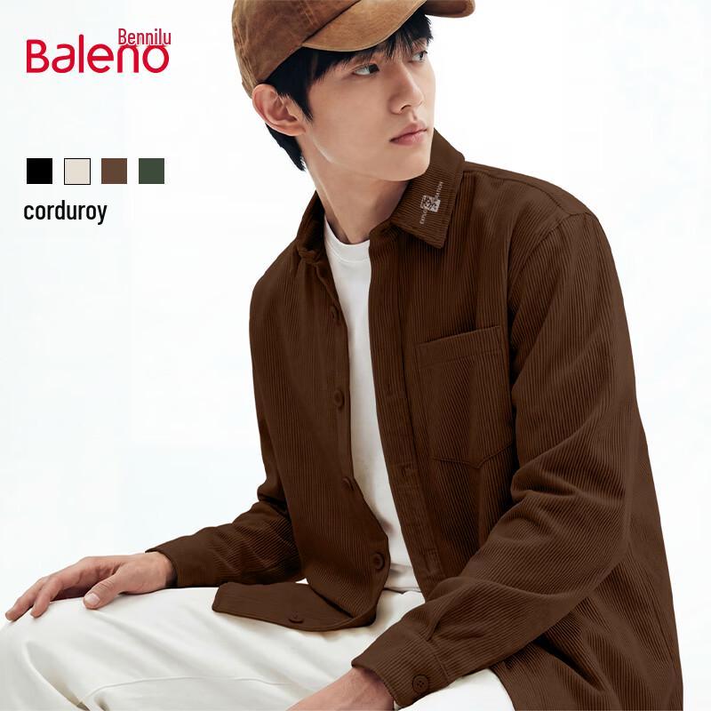 

Baleno Men s Retro Corduroy Long-Sleeve Shirt 5XL