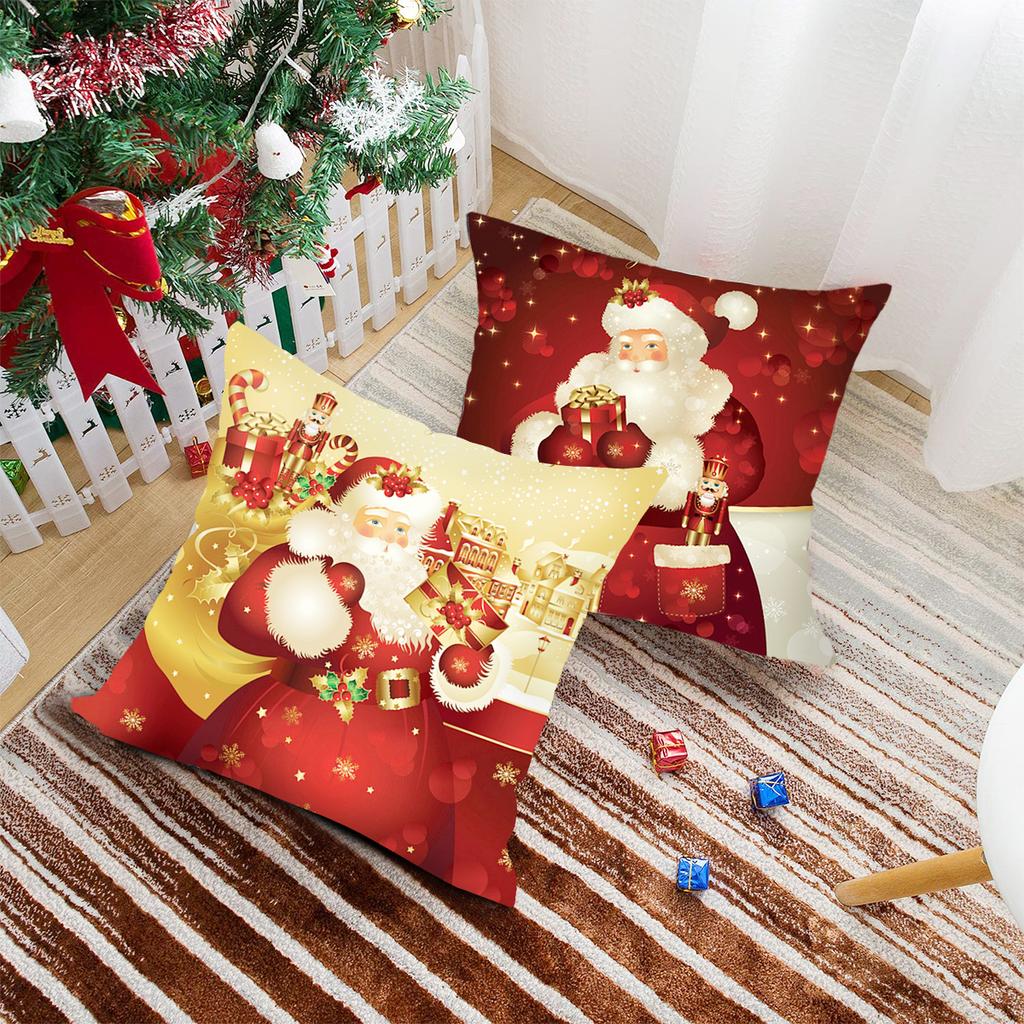 Christmas Cushion Cover Merry Christmas Decorations for Home 2026 Christmas Ornament Navidad Noel Xmas Gifts Happy New Year 2026