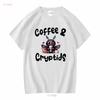 Coffee Cryptids T Shirt Lover Cryptid Mothman Creepy Kawaii Cute Bella Canvas 3001 Long or Short Sleeves Vintage Washed Fashion