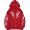 Dark Hooded Zipper Cardigan Sweatshirt For Men And Women Loose Couple Coat