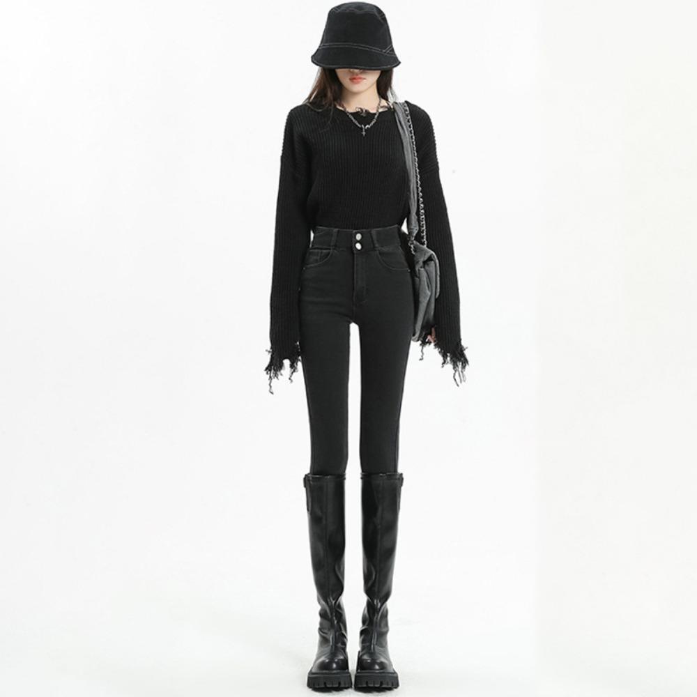 Korean Skinny Small-footed Jeans Women's New Spring and Autumn Slim-fitting and Thin Versatile Small Pencil Pants Trendy