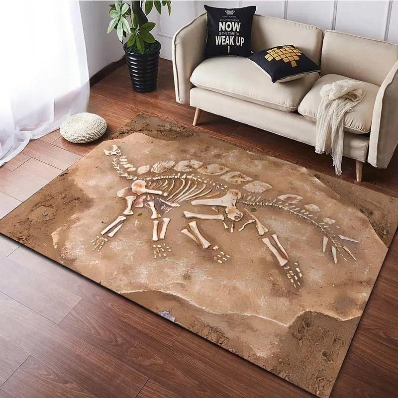 Dinosaur Fossil Pattern Rug for Bedroom Living Room Carpet for Kitchen Floor Mats Home Decor Non-Slip Floor Pad Rug 11 Sizes