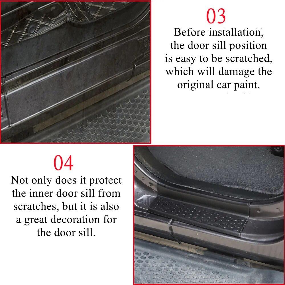 Door Plate Cover Sill for Jeep Wrangler JL Gladiator JT 2018-2022 Entry Guards Door Sill Plate Protectors 4-Door Car Accessories
