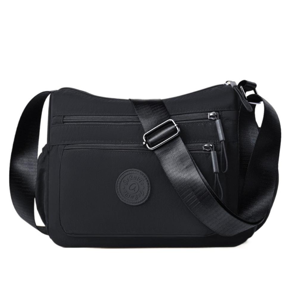 

Сумка для мамы с несколькими карманами, многослойная, большой вместимости, на плечо, из ткани Оксфорд, сумка-кроссбоди, спортивная чёрный