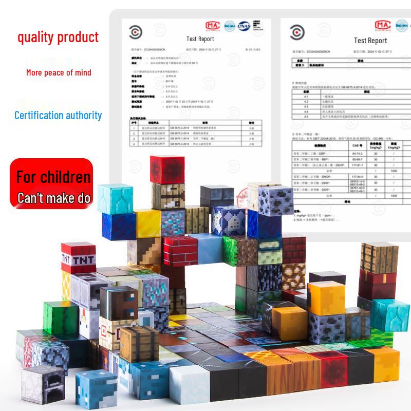 My Building Block World: Magnetic Cube Accessories - Mini Iron Stone Magnets for Children's Educational Building Toys