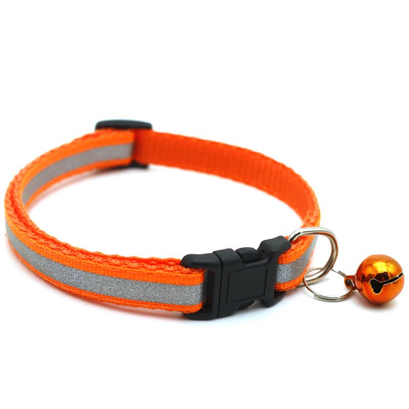 Reflective Adjustable Pet Collar with Bell for Small Dogs and Cats - Anti-Lost Design