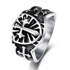 Vintage Crusader Shield Cross Titanium Steel Rings Niche Personality Men's Stainless Steel Hand Jewelry