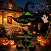 Halloween Party Decor Witch Hat Boot Sign, Hanging Trick or Treat Wall Decoration Or Sign for Home Room, Wooden Front Door Hanger Holiday Party,