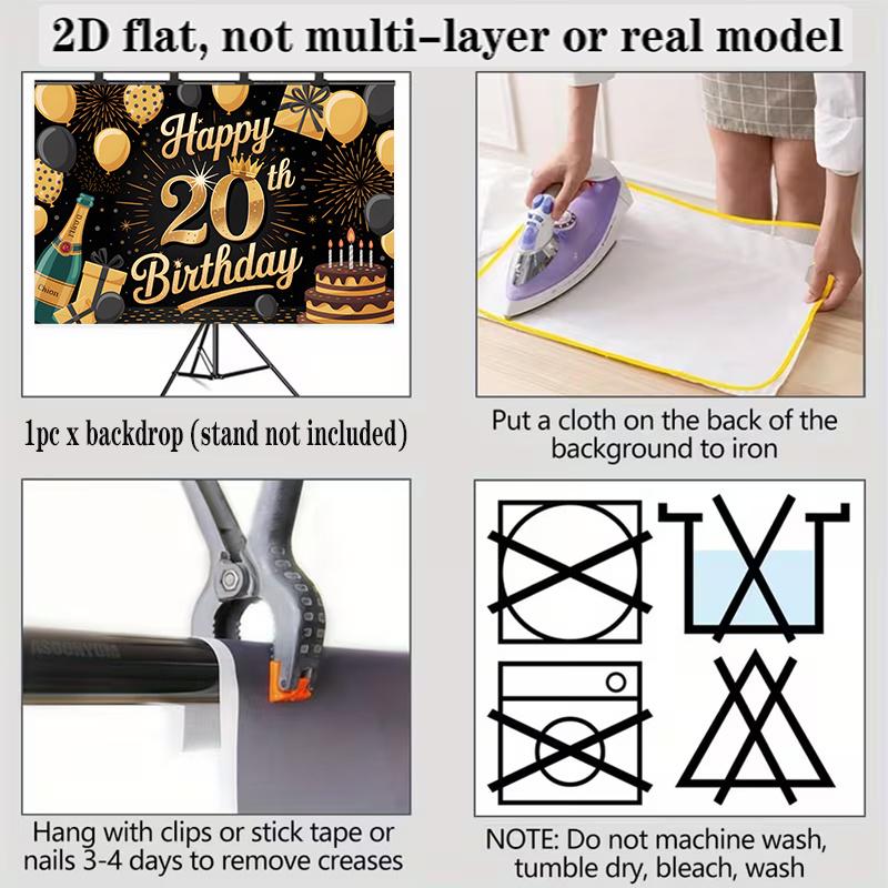 Party Backdrop 20Th Birthday Flat Number Hanging Numbered Years Photo Booth Decor Birthday Party Decor