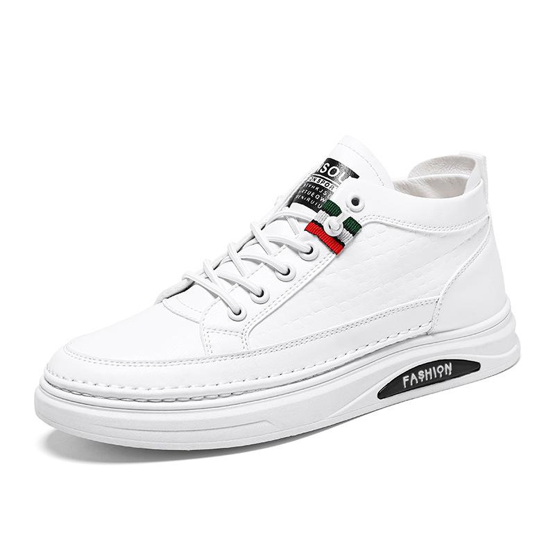 Весенняя мужская обувь Дышащие высокие кеды Маленькие белые туфли Мужская мода — фото 3