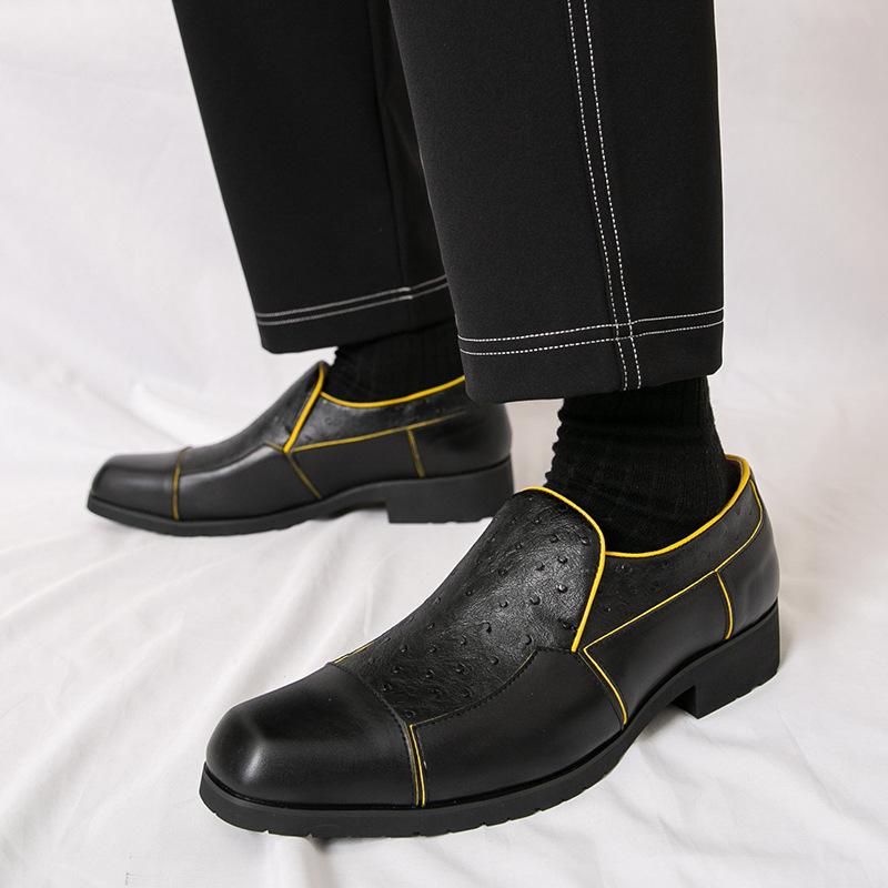 Large size leather shoes men's retro business dress casual shoes men's shoes large size groom wedding shoes