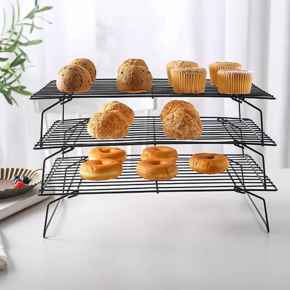 Stackable Baking Tray Non Stick Wire Grid Dry Cooler Cake Cooling Rack  Kitchen