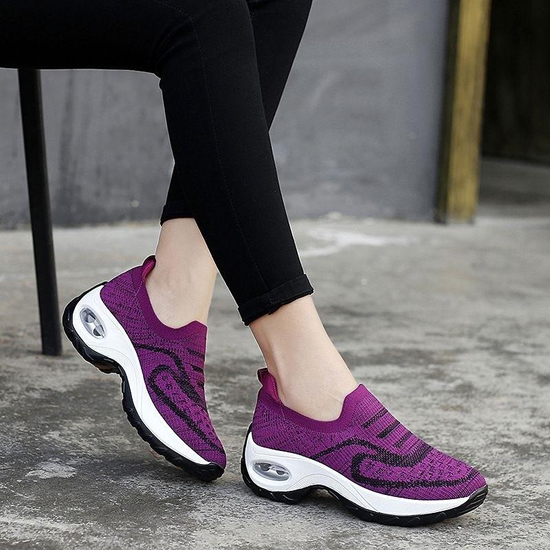 Fashion Ladies Shoes 2025 High Quality Slip-on Women's Vulcanize Shoes New Round Toe Outdoor Slip-Resistant Casual Breathable Sneakers