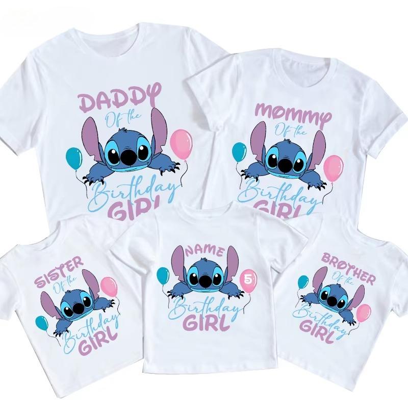 Birthday Girl Tshirt Family Matching Outfits Birthday Party T Shirt Kids Cotton Outfit Girl Birth T Shirt Clothes Loose