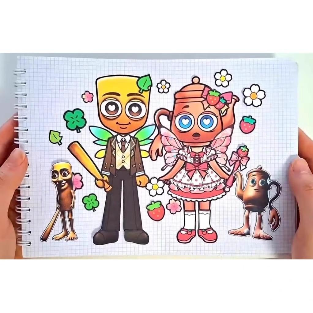 8 Sheets/Pack Diy Cartoon Game Waterproof Puzzle Stickers Cute Stress Relief Creative Educational Assembly Puzzle Toy Party Gift