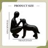 Black Resin Cute Puppy and Owner Statue Desktop Ornaments Modern Minimalist Artistic Style Creative Sculpture Crafts Home Decor