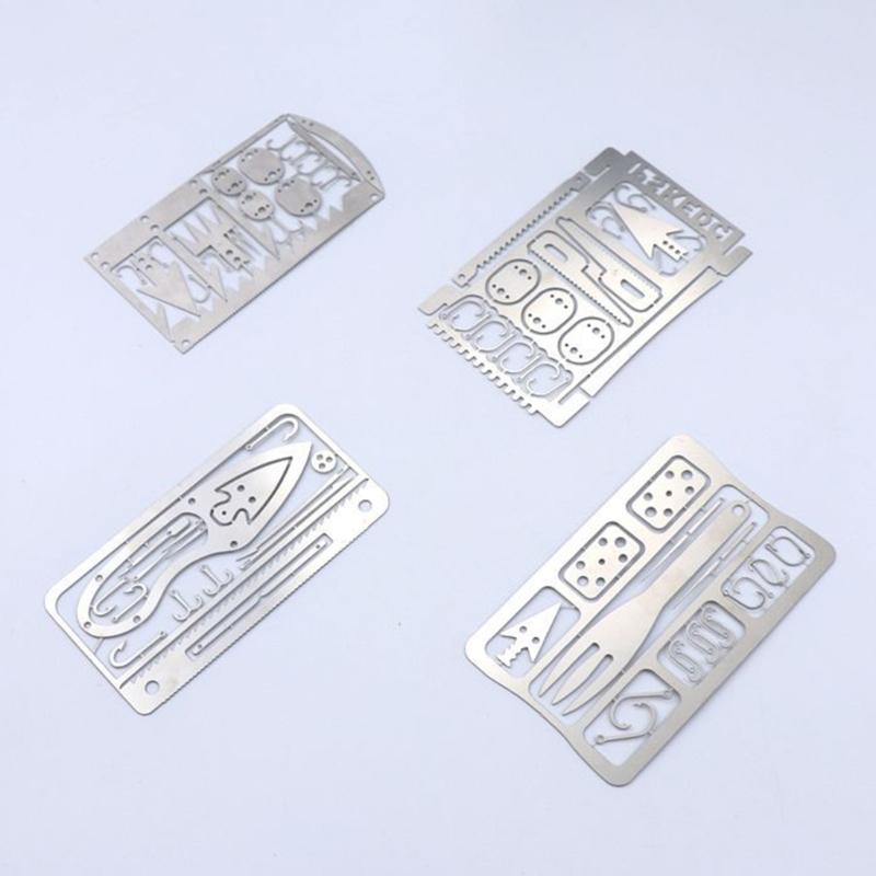 Stainless Steels Fishing Hook Card Outdoor Survivals Multitool Card Survivals Gear Card for Huntings Fishing Hikings