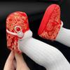 Chinese New Year Tiger Head Baby Shoes - First Birthday, Red & Warm for Winter Visits, Tang Suit Style