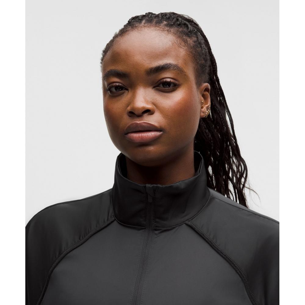 Lululemon Stretch Satin Flocked Training Jacket Black Black