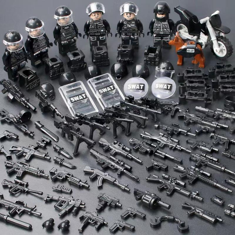 Building Block Military Minifigures Police Special Forces Minifigures Assemble Toys Year-Old Boy Birthday Model
