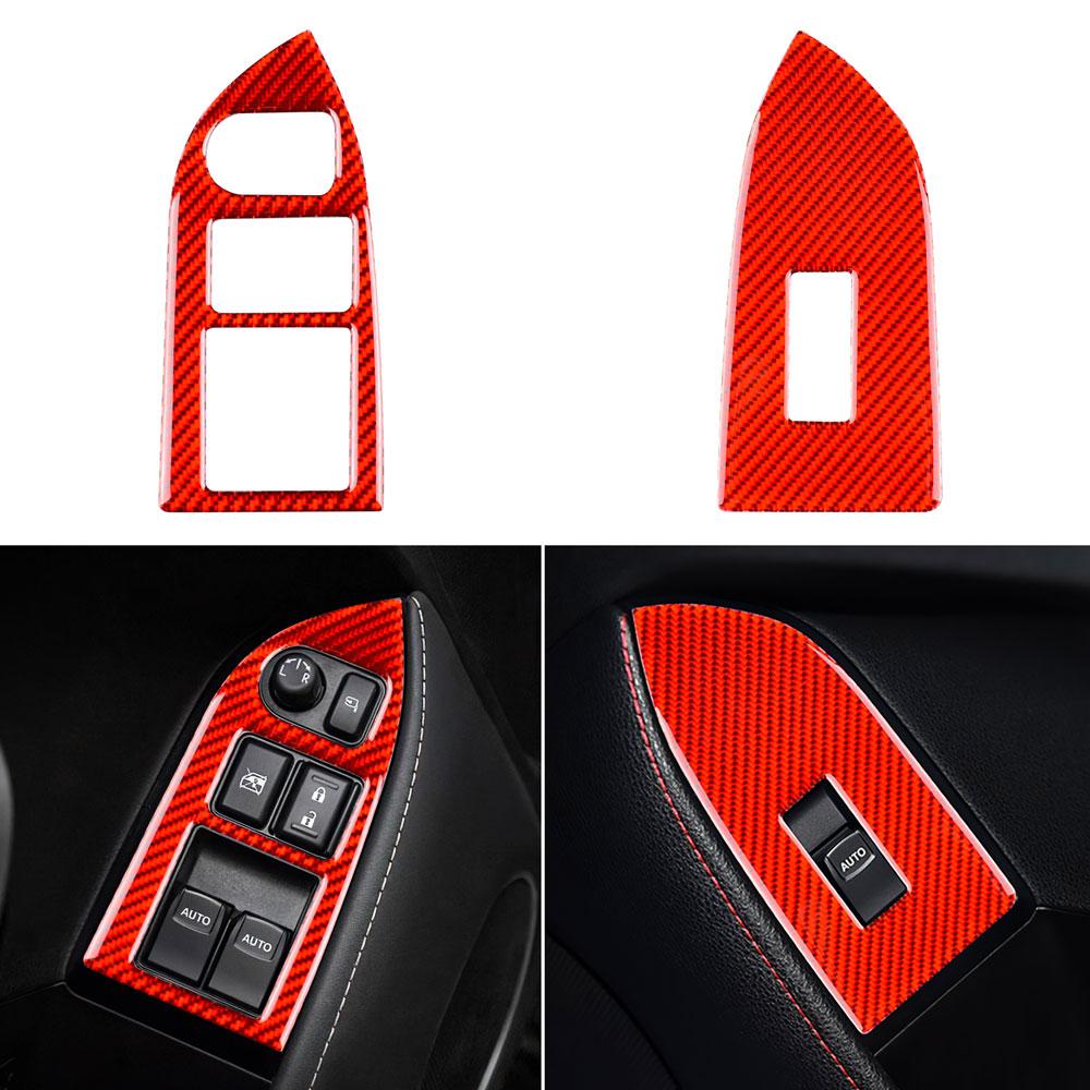 Real Soft Carbon Fiber LHD RHD Sticker for Subaru BRZ  Toyota GT86 2012-2020 Interior Trim Car Window Switch Button Frame Cover