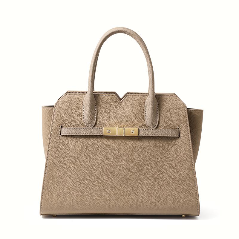 Soft Genuine Cowhide Handbag For Women Large Capacity Multi Pocket Shoulder Bag Light Luxury Portable Office Travel Pursed