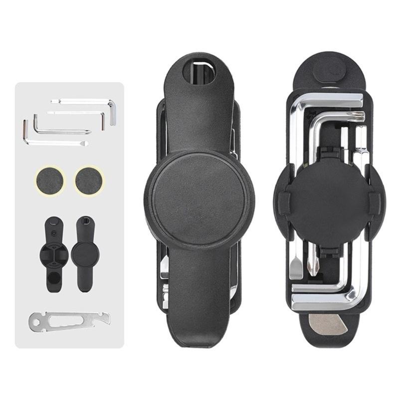 Multifunctional Bike Tire Patches Kits Bike Tire Levers Wrench Cycling Maintenance Tool with Swivels Clasps for Bike Repairs 1