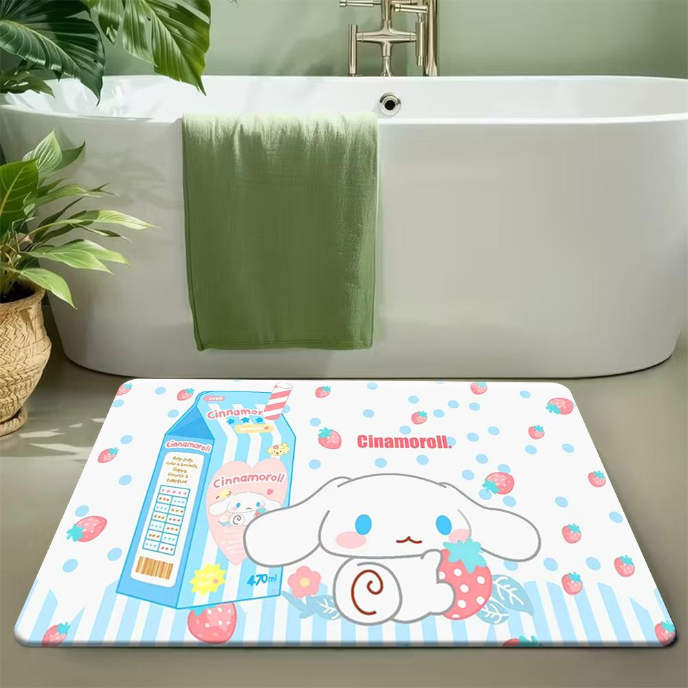 Sanrio Hello Kitty Print Rug - Cute Black Pink Home Decor Floor Carpet