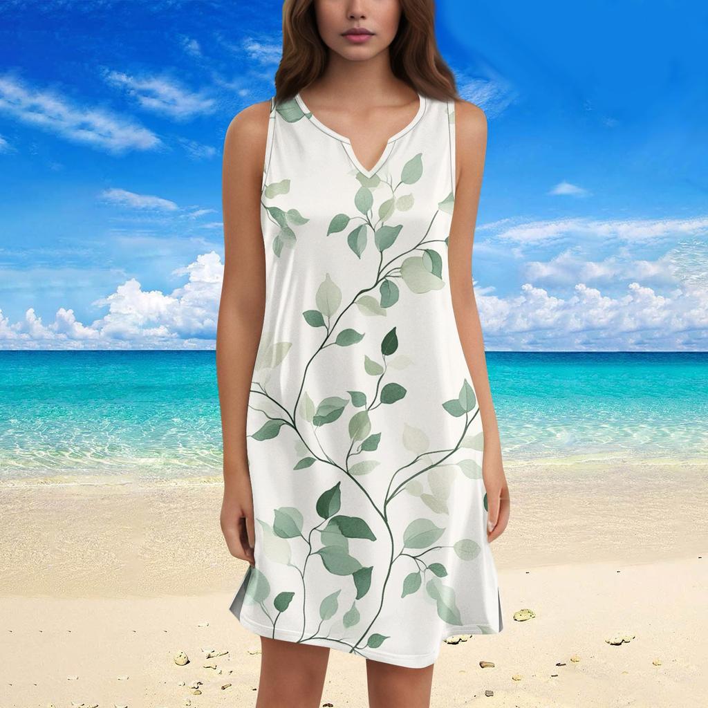 Women's Fashion Floral Print V-Neck Camisole Dress