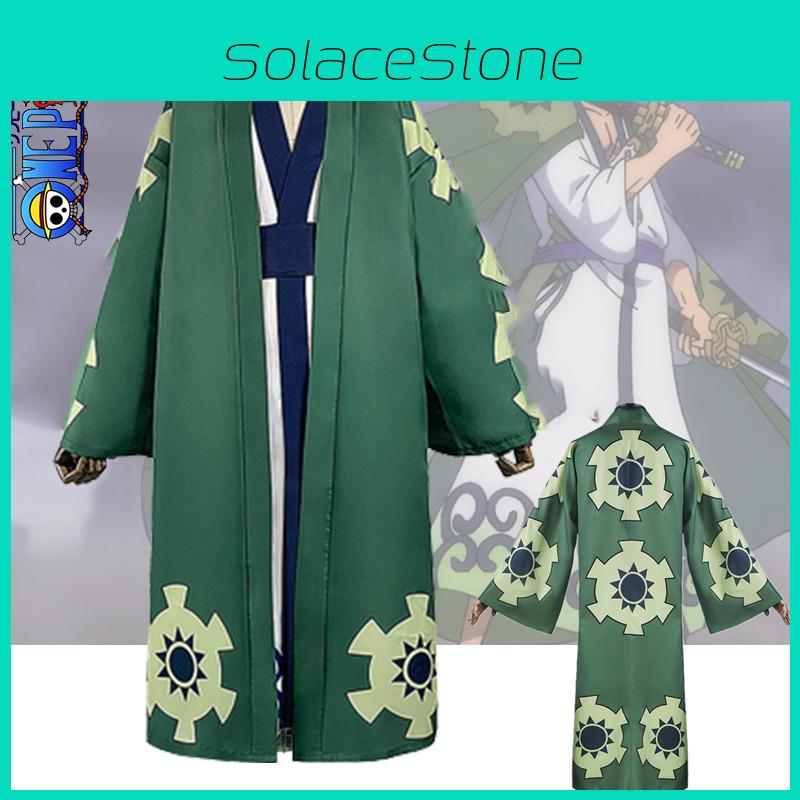 One Piece Roronoa Zoro Cosplay Costume High-quality Kimono Robe Full Suit For Halloween And Theme Parties