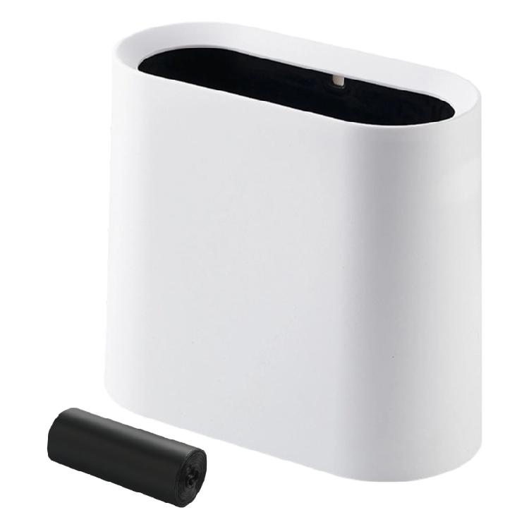 Waste Bin for Slim Spaces Lidless Plastic Build Includes Roll of Trash Bags Color Random Simple to Maintain белый