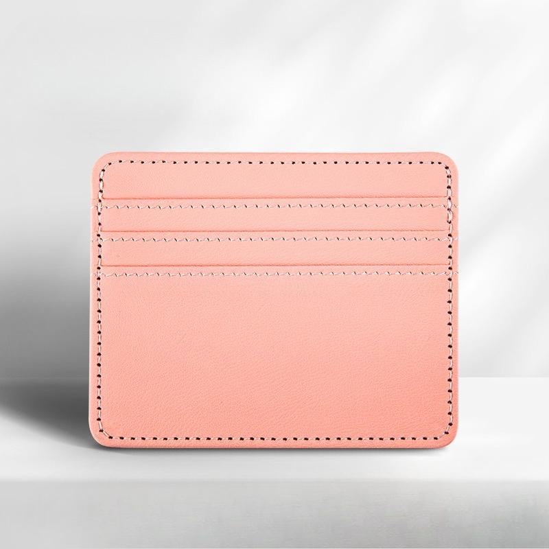 Ultra-thin PU Leather Mini Wallet Slim Credit Card Holder 4 Slots for Men Women Business ID Case
