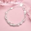 Charm 925 Sterling Silver 8-inch Exquisite Frosted Bead Bracelet for Women's Fashion Parties, Wedding Gifts and Accessories