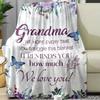 1pc We Love You Grandma, Gift Blanket from Grandchildren To Grandma, Soft, Comfortable And Warm Blanket, Birthday Gift Flannel Blanket for Grandma