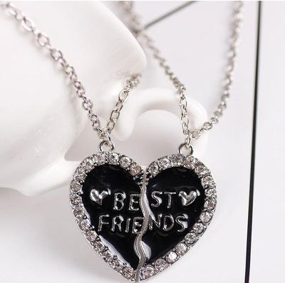 European & American Friendship Clavicle Necklace Set: Love Stitching Pendant for Best Friends & Female Students