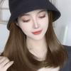 Fisherman's Cap Wig Female Inner Buckle Medium Length Straight Hair Wig Detachable Cap Wig Collarbone Wig