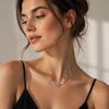 Inlaid Zircon Clavicle Chain Pentagram Shape Choker Necklaces Temperament Clavicle Necklace  Gifts